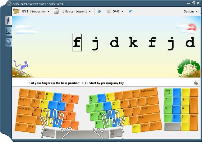 برنامج تعليم الكتابة على لوحة المفاتيح باللغة 