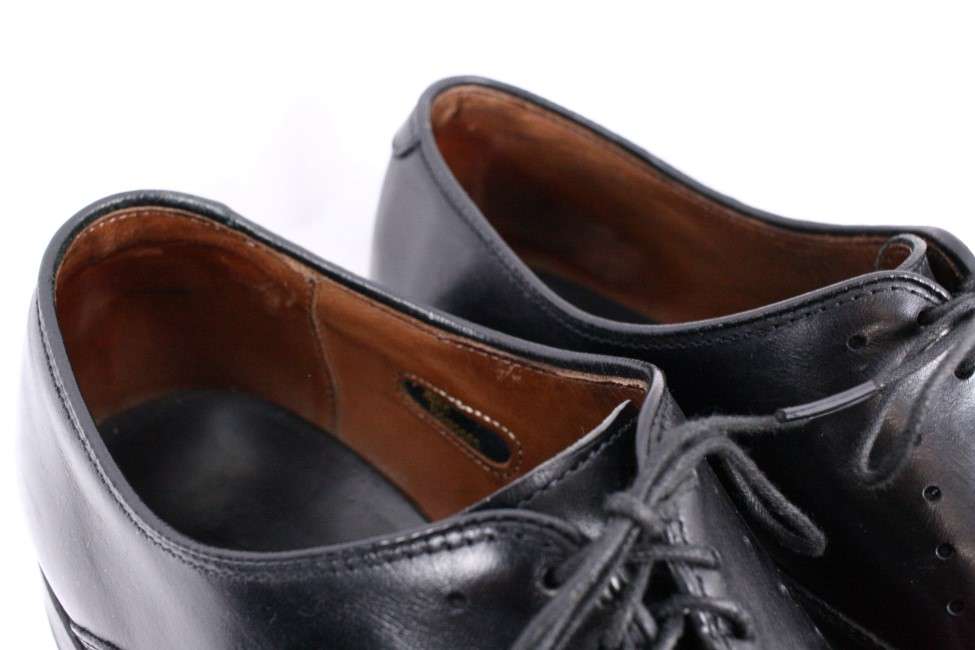 ALLEN EDMONDS Weybridge Black Leather Brogue Perf Oxford Dress Shoes ...